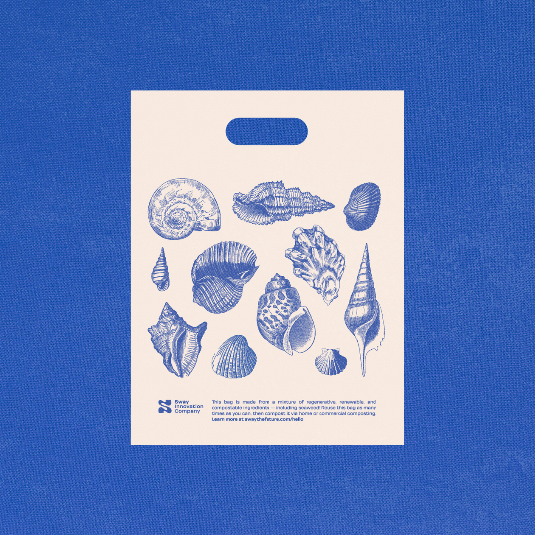 Compostable Handle Bag (Seashells)